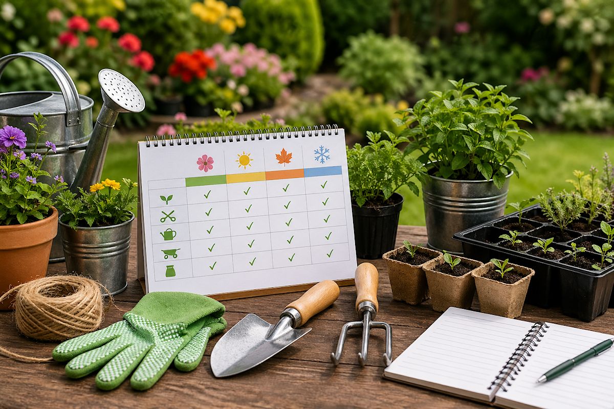 Cuidado del jardin calendario anual